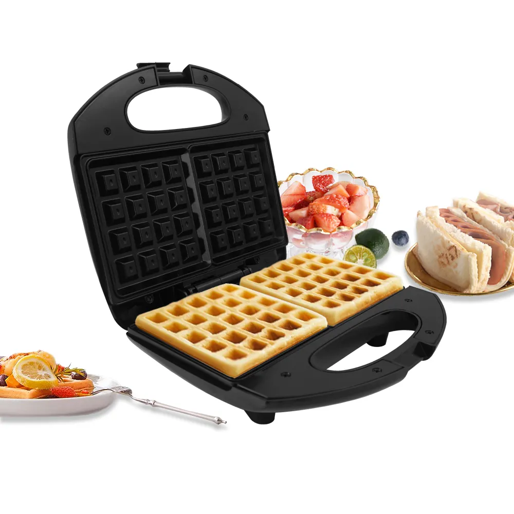 Mesin Sandwich dapur rumah tangga otomatis terbaik multi-fungsi Set pembuat wafel tekan pemanggang roti dengan Logo kustom