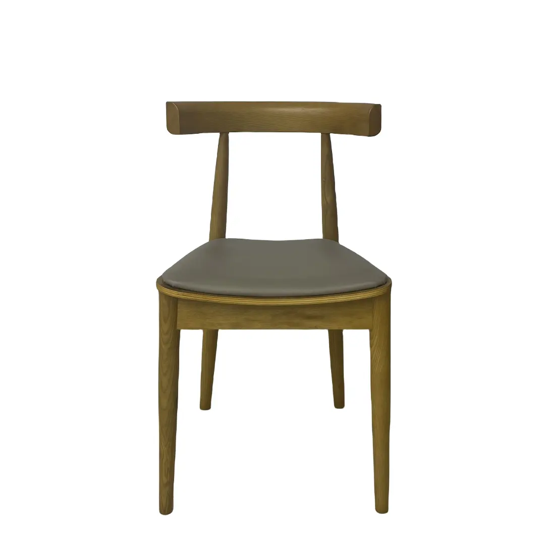 Silla de cuerno de madera maciza, silla de comedor nórdica, taburete de estudio simple moderno para el hogar, escritorio, silla de respaldo de comedor