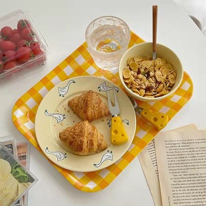 Bol à salade Style coréen, vaisselle pour le dîner assiette à Dessert de dessin animé assiettes à gâteaux aux fruits, yaourt bols en céramique 1 pièce - Product Image 4