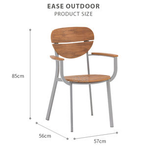 Chaise de salle à manger en plastique et bois empilable en aluminium nordique d'extérieur bon marché (E7308) - Product Image 3