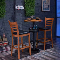 Table et chaise de luxe en fer forgé et bois massif Ensemble de meubles de restaurant Tabouret de bar Table haute bar Discothèque Musique Dîner bar KTV