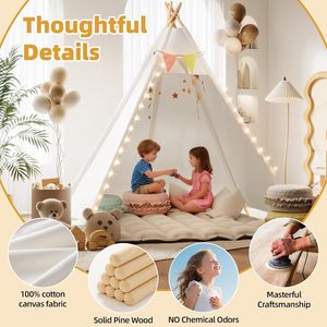 Tente <span class=keywords><strong>tipi</strong></span> géante de 7' à 5 côtés en toile de coton blanche, tente <span class=keywords><strong>tipi</strong></span> pour enfants, tente <span class=keywords><strong>tipi</strong></span> intérieure et extérieure, tente <span class=keywords><strong>tipi</strong></span> pour adultes pour fête, mariage - Product Image 5