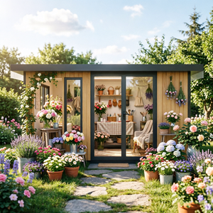 Cabaña <span class=keywords><strong>de</strong></span> Jardín Prefabricada <span class=keywords><strong>con</strong></span> <span class=keywords><strong>Ventanas</strong></span>, Espacio <span class=keywords><strong>de</strong></span> Relajación Iluminado, Luz Natural, Fácil Instalación, Diseño Resistente a la Intemperie - Product Image 3