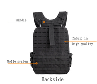 Gilet tactique porte-plaques à cadre externe réglable, léger, respirant et imperméable, capacité 20-36L, en Nylon et Polyester
