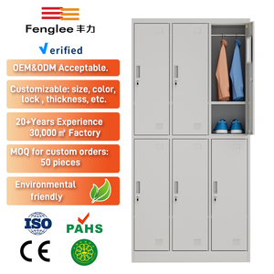 Armario Metálico de Seis Puertas Estilo <span class=keywords><strong>Industrial</strong></span>, Armario de Acero para Ropa, para Dormitorios, Escuelas, Hoteles, Talleres, Almacenes - Product Image 2