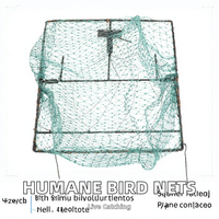 Nouvelles Pièges à Oiseaux Écologiques pour l'Attrape-Vie de Moineaux, Pigeons et Cailles – Cage de Capture en Maille HDPE de 1 mm, Taille 50x60cm, avec Service de Découpe