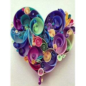 Fabbrica personalizzata il fiore di carta colorato amore cuore 5d fai da te ab pittura diamante Indoor Home Wall Decor Modern Full Drill Painting - Product Image 1