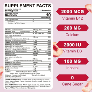 Gomitas Multivitamínicas para Mujer OEM con Multivitaminas A, C, D3, E, K2, Complejo <span class=keywords><strong>B</strong></span>, Folato, Biotina, Calcio, Magnesio, Apoyo Energético - Product Image 2