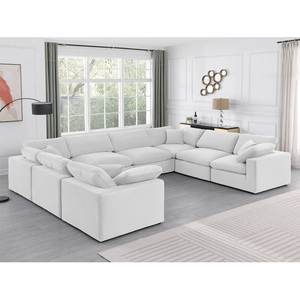 Sofá Modular PZCN, Combinación Libre, Sofá Seccional en Forma <span class=keywords><strong>de</strong></span> U para <span class=keywords><strong>Sala</strong></span> <span class=keywords><strong>de</strong></span> Estar, Fundas <span class=keywords><strong>de</strong></span> Almohada Extraíbles, Sofá Esquinero Tipo Nube en Venta - Product Image 2