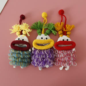 Porte-clés en crochet en forme de bouche de saucisse, nouveau design, porte-clés tricoté fait à la main, porte-clés tricoté, sac de protection pour clés, mignon - Product Image 3