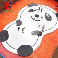 Parc d'aventure Jeux de parc d'attractions non alimentés Château plein d'entrain gonflable Pandon Oreiller de saut Trampoline d'air de nuage rebondissant