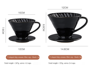 Accesorios de Cocina, Filtro de Café de Porcelana Reutilizable, Cafetera de Goteo en Forma de V, Filtro de Café de Cerámica - Product Image 2