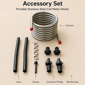 Kit Serpentina per Vasca Idromassaggio a Legna, Serpentina Riscaldante in Acciaio Inox SUS304 con Tubi Resistenti, <span class=keywords><strong>Termosifone</strong></span> Senza Alimentazione per Spa Esterna - Product Image 6