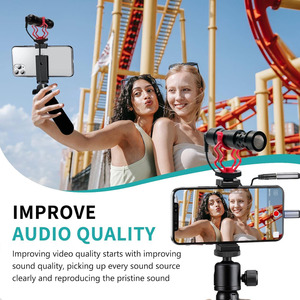 Mini micrófono de escopeta profesional de alta fidelidad con parabrisas peludo de montaje de choque para grabación de estudio YouTube Tiktok - Product Image 6