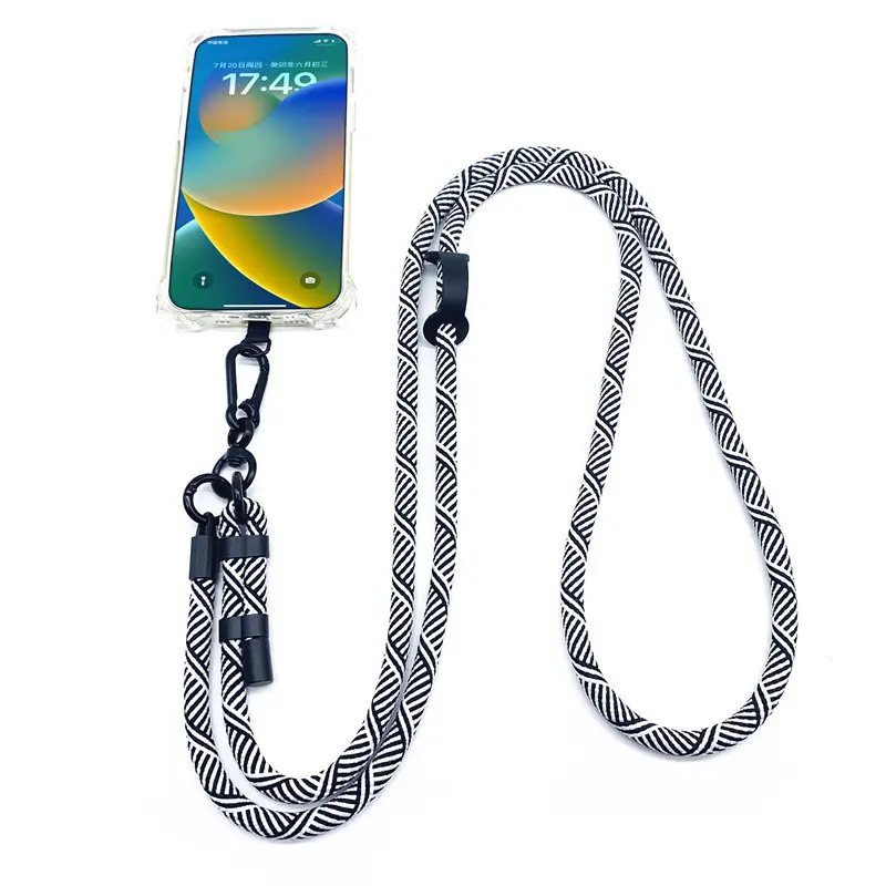 2024 diskon besar tas telepon poliester Lanyard tali bundar dapat disesuaikan tali leher selempang luar ruangan tali Lanyard