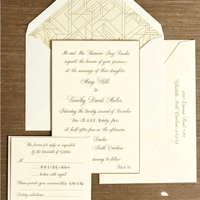 Invitations de mariage personnalisées élégantes, cartes de vœux, enveloppes, options en carton, matériau enduit, impression numérique, pelliculage