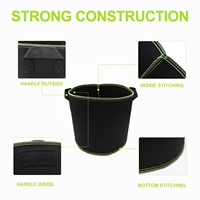Sachets de culture en feutre, pot de tissu épais avec poignées, 5 pièces, 5, 7, 10, 15, 25, 30 et 100 gallons