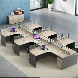 Ekintop Office <b>Desk</b> 4 Person With Partitions Freely Combinable For Office <b>Workstation</b> - Product Image 4