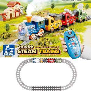 Kit ferroviaire télécommandé pour train à <span class=keywords><strong>fumée</strong></span>, locomotive à vapeur électrique, avec son et lumières - Product Image 2