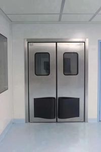 <span class=keywords><strong>Puerta</strong></span> <span class=keywords><strong>Corredera</strong></span> Industrial Manual de Acero Inoxidable Anticolisión para Fábricas de Alimentos y Electrónica - Product Image 3