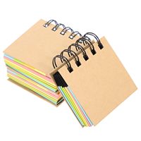 Carnet miniature à couverture rigide en papier kraft, cadeau publicitaire, logo personnalisé, reliure spirale, bloc-notes autocollant assorti