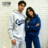 Ensemble de sweat-shirts à capuche unisexe de haute qualité avec imprimé patchwork personnalisé, décontracté, en coton molletonné brodé, pour hommes et femmes
