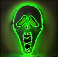 Masque LED DONGZQAN Scream D1-UK2, plusieurs modes d'éclairage, Ghostface, costume d'Halloween, hommes, adultes, enfants, garçons, anonyme, néon, cadeau