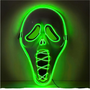 Máscara LED DONGZQAN Scream D1-UK2 con Múltiples Modos de Luz, Disfraz de Halloween de <span class=keywords><strong>Ghostface</strong></span> para Hombres, Adultos, Niños, Adolescentes, Regalo de Neón Anónimo - Product Image 1