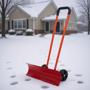 Pelle à neige à roues de 38 pouces, lame angulaire bidirectionnelle, poignée réglable, utilisation en extérieur en hiver - Product Image 2