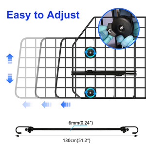 Filet d'isolation pour animaux de compagnie en fer, réglable, barrière de sécurité pour chien sur siège arrière, pour les voyages en véhicule et les activités de plein air - Product Image 5