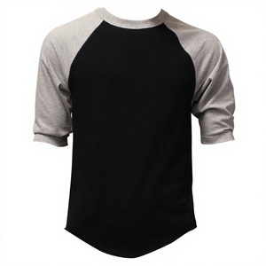 Men 3 4 Sleeve Baseball T-Shirt Contrast <b>Raglan</b> Tee Breathable Quick Dry 100% Cotton Jersey Blank Front Casual Sports <b>Top</b> - Product Image 3