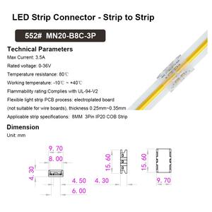 คลิปหนีบแถบไฟ LED ขนาดเล็ก8มม. ทำจากวัสดุที่ชัดเจนเป็นพิเศษใช้เชื่อมต่อแบบแถบไฟ LED ขนาดเล็ก3Pin CCT - Product Image 3
