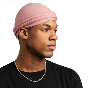 Turban en satin pour homme - Turban en soie pour homme - Noir