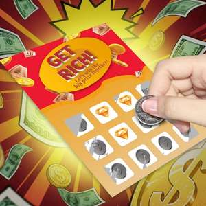 Billets à gratter personnalisés style 'Coins Rich' avec revêtement UV, gagnez en un instant, impression de cartes en gros pour promotion - Product Image 1