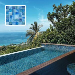 Piastrelle in Vetro a Mosaico Moderne all'Ingrosso dalla Cina a Prezzo Conveniente per Piscine di Hotel e Rivestimenti Cucina con Colore Blu - Product Image 6