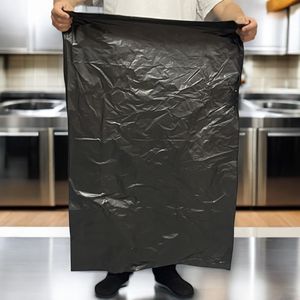 Sacs à ordures épaissis Sacs à ordures écologiques Sac à ordures en plastique à extrémité plate noire - Product Image 3