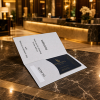 Étiquette personnalisable pliable pour informations des invités, en papier, pour carte-clé de chambre d'hôtel, idéale pour l'enregistrement dans les complexes hôteliers de luxe