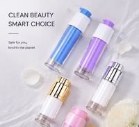 Flacon pompe airless en PET mat à double paroi PCR de 100 ml pour crème visage, soin de la peau, tonique
