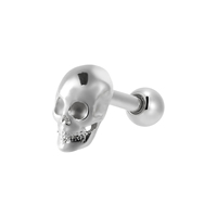 Boucles d'oreilles clous en acier inoxydable 316L pour enfants, forme crâne et cœur, pour cartilage et os de l'oreille, par Superstar Custom
