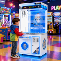 Machine à griffes à monnayeur bleue avec éclairage LED pour parcs d'attractions, centres commerciaux et salles de jeux
