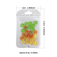 30 pièces/sac, décorations 3D en résine pour ongles, tranches de fruits de couleur unie, translucides, imitant des éclats de citron et d'orange, pour ongles à presser
