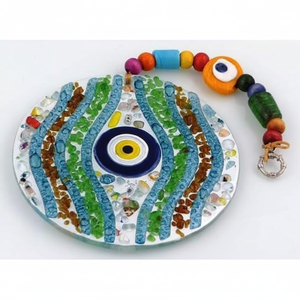 12X22 cm Vidrio Evil Eyes Decoración de pared Paneles de vidrieras - Product Image 2