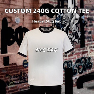 T-shirt surdimensionné personnalisé en coton 100% imprimé, 240g, respirant, style hip-hop, grande taille - Product Image 2