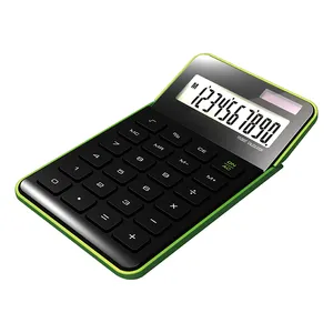 Calcolatrice con Display LCD a 10 cifre con Logo personalizzato calcolatrice Desktop a doppia alimentazione solare con batteria pieghevole per ufficio