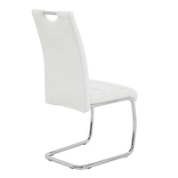 Chaise de conférence moderne en cuir PU en forme de S avec pieds chromés pour la maison, l'appartement et le bureau