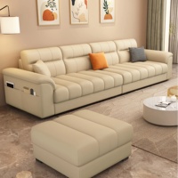 Canapé trois places personnalisable pour plusieurs personnes, mobilier de salon familial pour appartement, en cuir durable