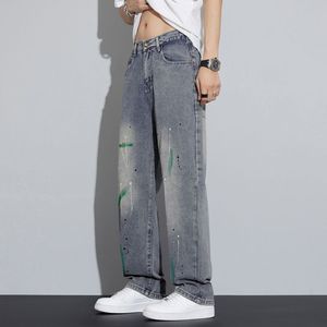 Mỹ nỗi nhớ giật gân mực cũ Quần Jean Nam đàn hồi eo lỏng ống thẳng đơn giản quần dài - Product Image 5