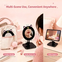Support de téléphone portable antidérapant en acrylique, design chat, réglable multi-angles, portable, pour maquillage, bureau à domicile, études, OEM ODM, vente en gros