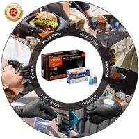 Gants en nitrile jetables Anboson 5 mil 4g épais sans latex, disponibles en OEM, Guantes De Nitrilo pour les commandes en gros dans le secteur alimentaire et sanitaire