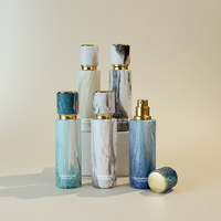 Bouteilles de parfum en verre transparent ambré rondes vides personnalisées de 30 ml et 20 ml avec bouchon noir